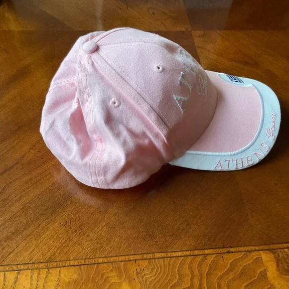 Pink and White Athens Greece Baseball Cap, Adjustable, EUC - Picture 3 of 7